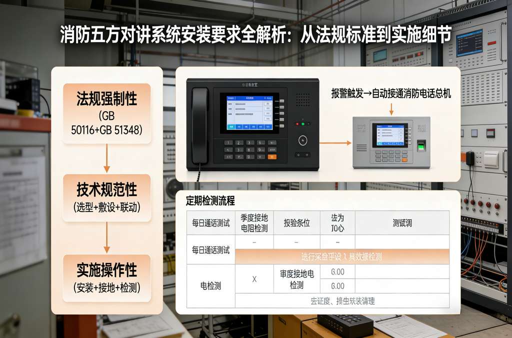 消防五方对讲系统安装要求全解析：从法规标准到实施细节