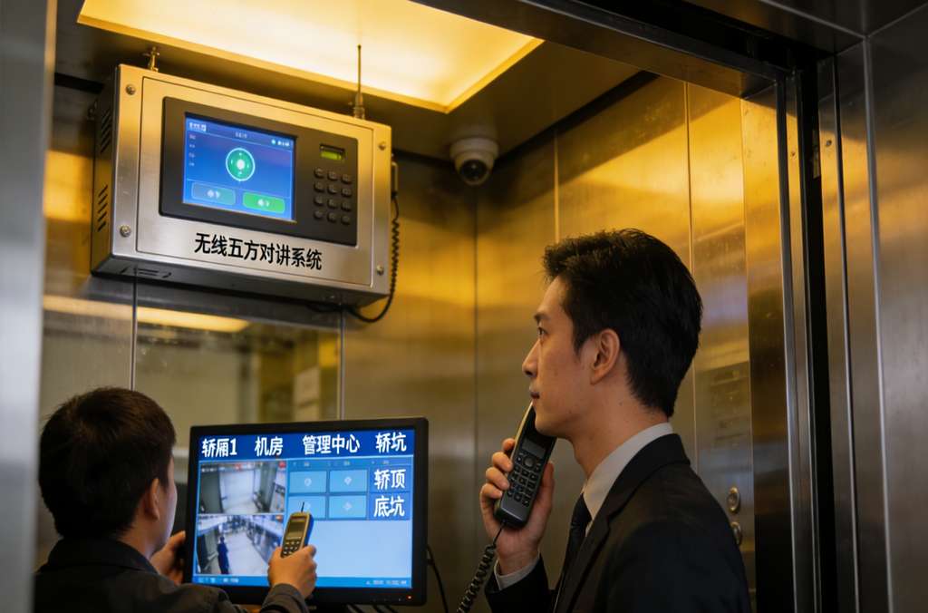 科苑隆无线电梯五方对讲｜免布线更稳定，筑牢电梯应急通讯防线
