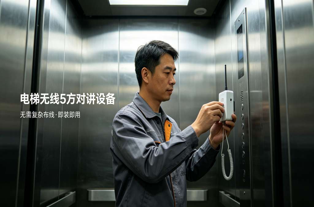 科苑隆电梯无线5方对讲 免布线高清互通