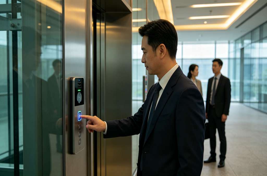 科苑隆指纹识别梯控 楼宇电梯专属权限安防系统