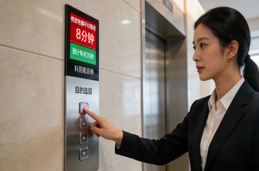 按下目的键，科苑隆派梯让商务电梯告别 “漫长等待剧”